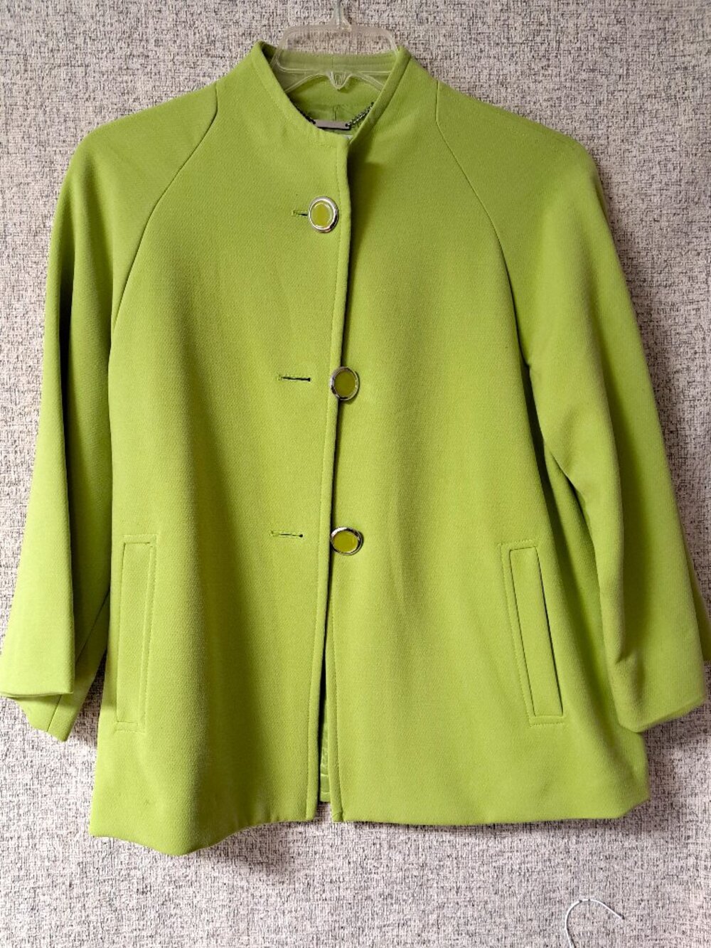 VINTAGE CARMEN BRAND LIME GREEN JACKET BUTTON FRONT LADIES SIZE SMALL